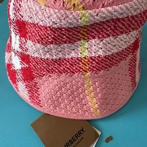 Burberry Red and White Patterned Knit Burberry Light Brown Red & White Argyle Knit Cardigan  main image 3